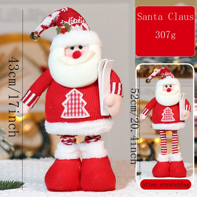 

Retractable Christmas Doll Featuring Santa Claus Snowman & Elk - Xmas Figurine Kids Gift Perfect for Christmas Tree Decoration