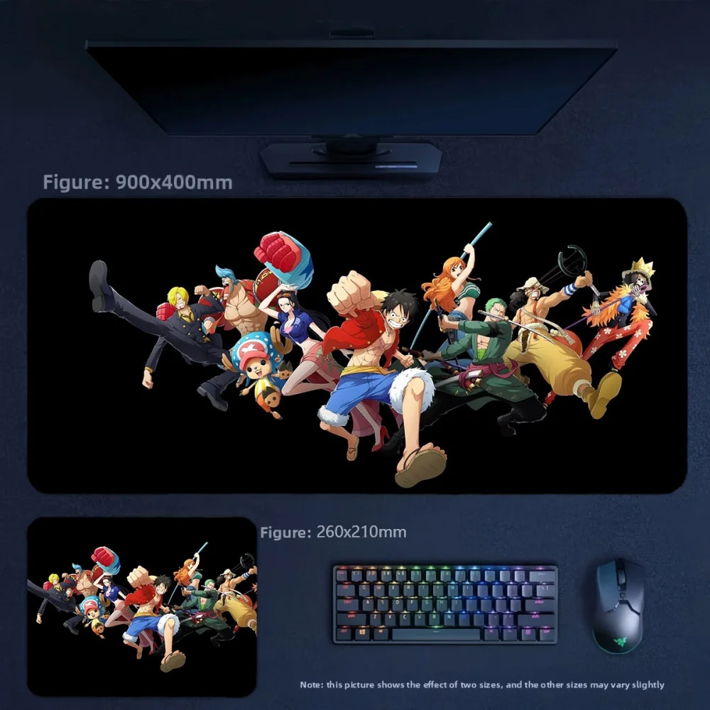 New Fashion Boys Office E-sports Game Large Size Keyboard Pad Anime ONE PIECE High Quality Precision Edge Lock Leather Mouse Pad