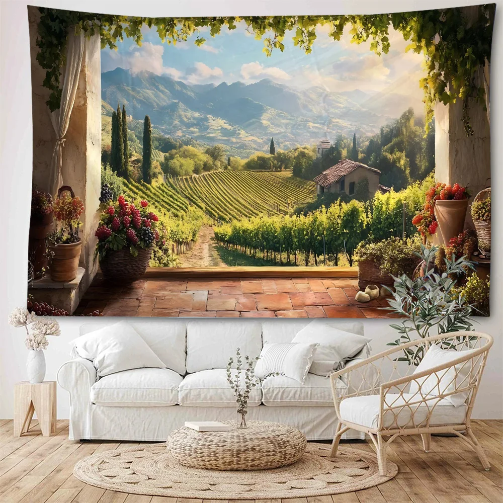 Enchanting moonlight outside the window, landscape scenery, background decoration, tapestry, dormitory, bedroom, background wall