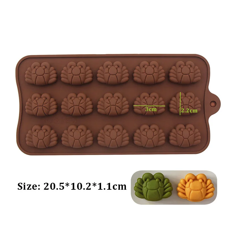 Cute Crab Shape Chocolate Mold Candy Silicone Mould Jelly Pudding Fondant Molder Baking Tool