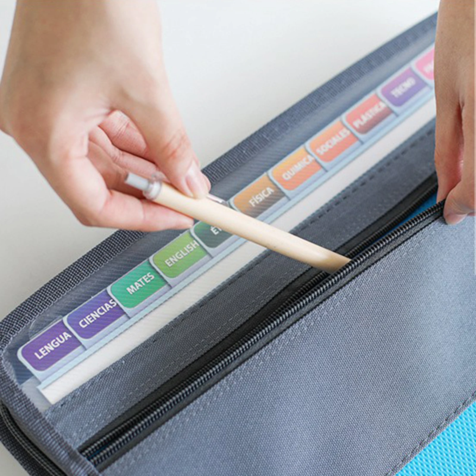 4 Layer Zipper File Folder Organizer with 13 Pockets Large Capacity Multi Compartment Document Holder Student Exam Paper Storage