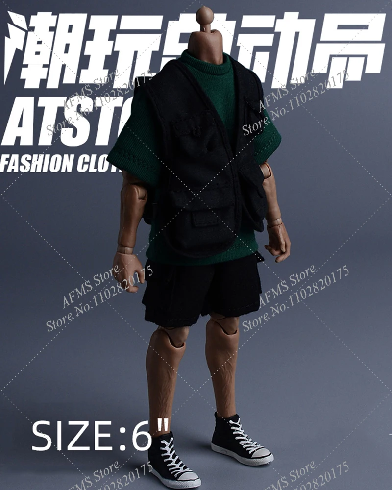 

3 Colors 1/12 Men Soldier Outdoor Vest Multi Pocket Outdoor Sports Casual Waistcoat Jacket Fit 6inch Action Figure Body