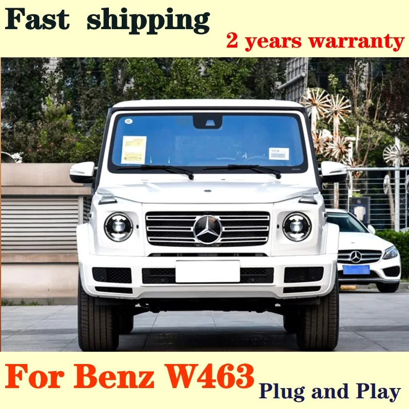مصابيح الرأس لبنز W463 LED المصباح 2007-2017 المصابيح الأمامية G55 G63 G500 DRL بدوره إشارة عالية شعاع الملاك العين العارض عدسة