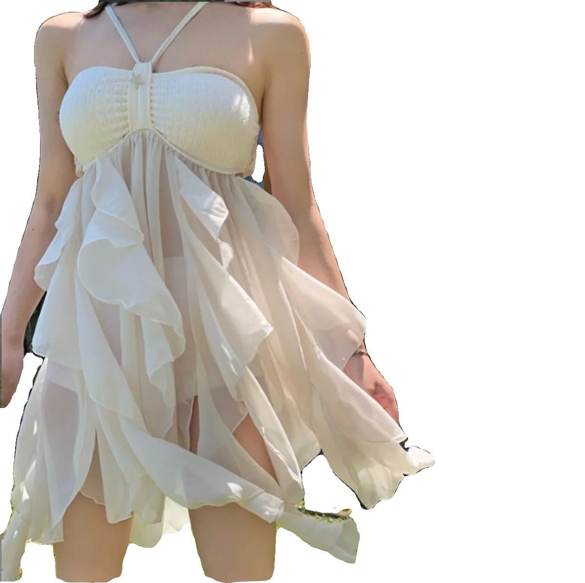 Sexy Fairy Version Bikini Swimming Costume V-Ne Polyester Lycra Material Thermal Spring Vaion Photo Taking