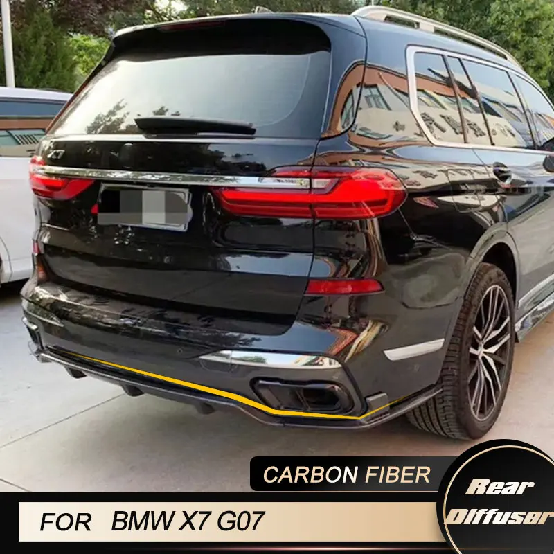 

Car Rear Bumper Diffuser Lip Spoiler For BMW X7 G07 M Sport Utility 2019-2023 Rear Diffuser Splitters Body Kits Carbon Fiber FRP