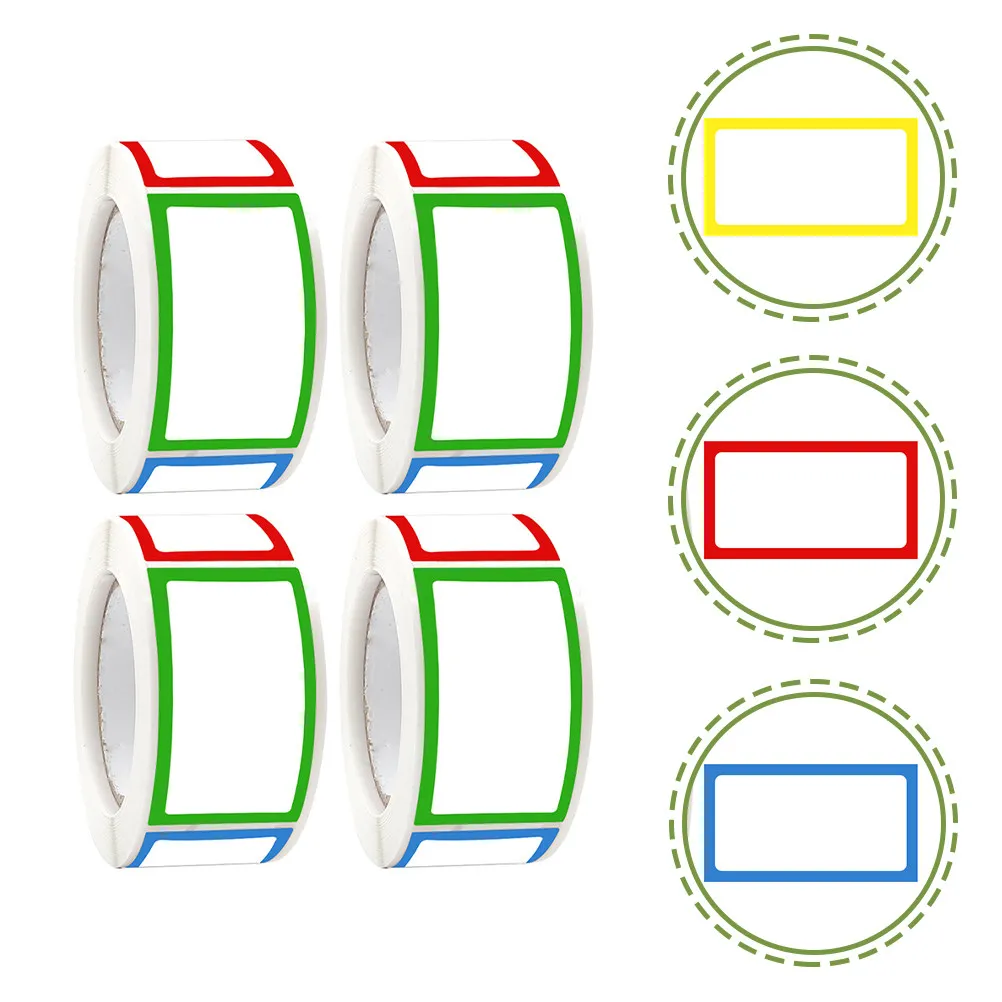 

4 рулона самоклеящихся этикеток без клея для организации хранения на кухне: для контейнеров, банок, ящиков, с возможностью нанесения именных маркировок