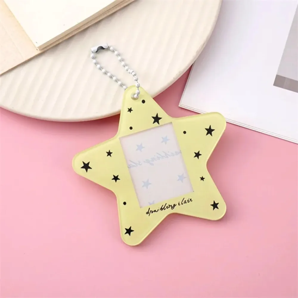 Instagram Cute Star One Inch Acrylic Keychain Decoration Card Cover ID Photo Chaser Hanging Small Card Photo Storage Pendant