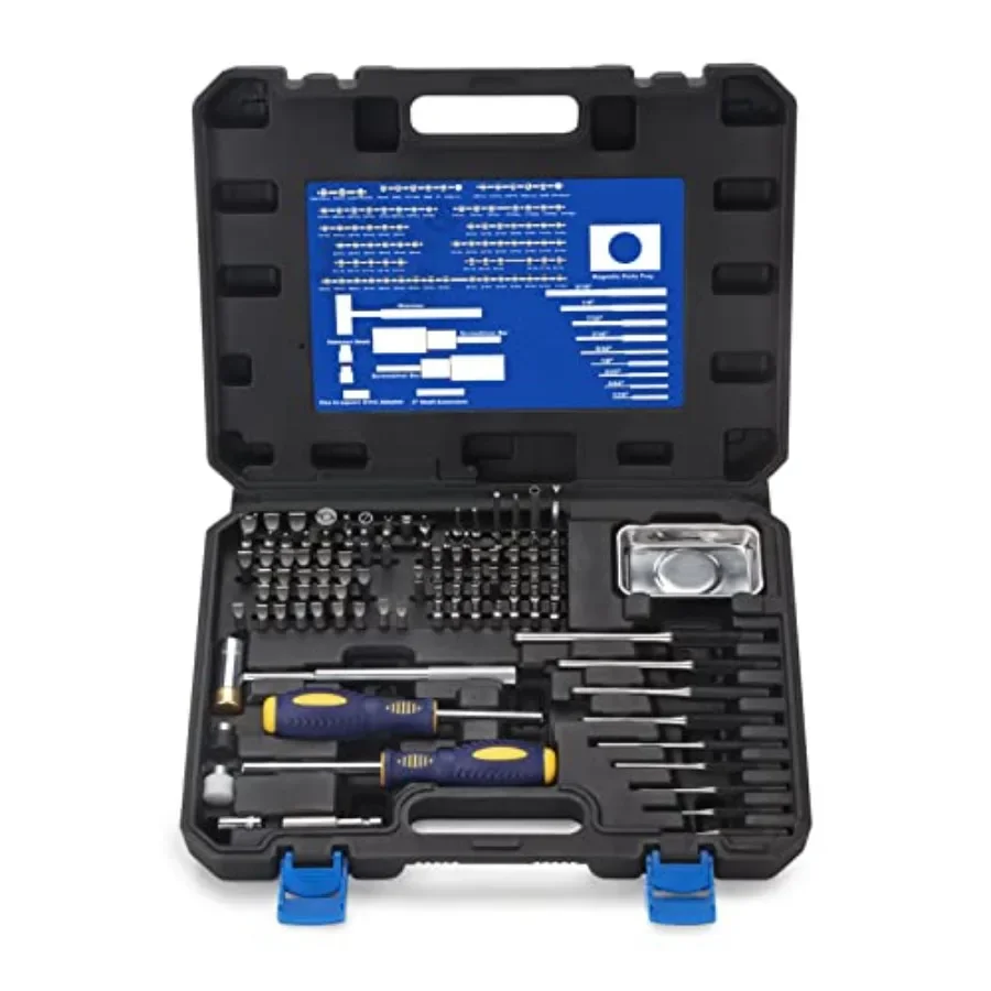 

Precision Screwdriver Set 100Piece Torque Screwdriver Engineering Repair Kit with Magnetic Screwdriver Handle and Roll Pin Punc