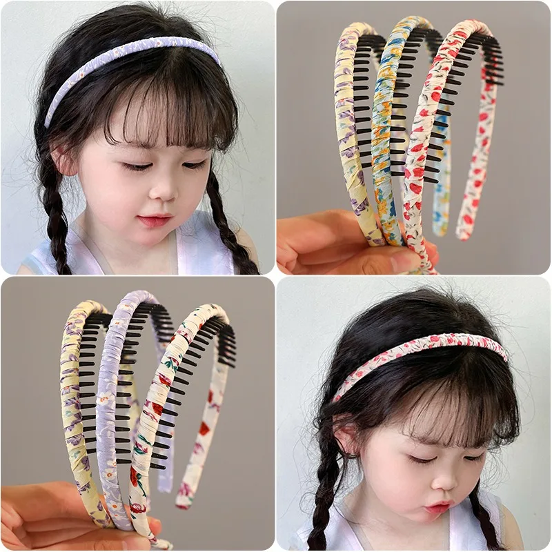 2024 New Children Sweet Colors Flowers Ornament Headband Headwears Girls Acrylic Cute Hair Hoop Headbands Kids Hair Accessories