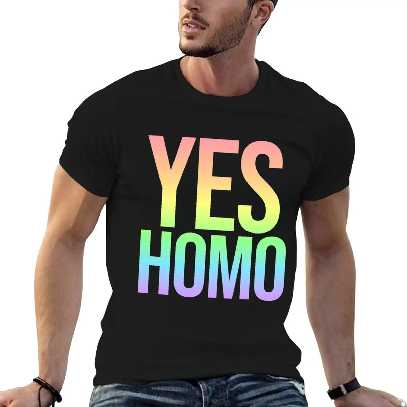 

Yes Homo T-Shirt t shirt custom print anime tshirt man t shirt graphic T-shirt