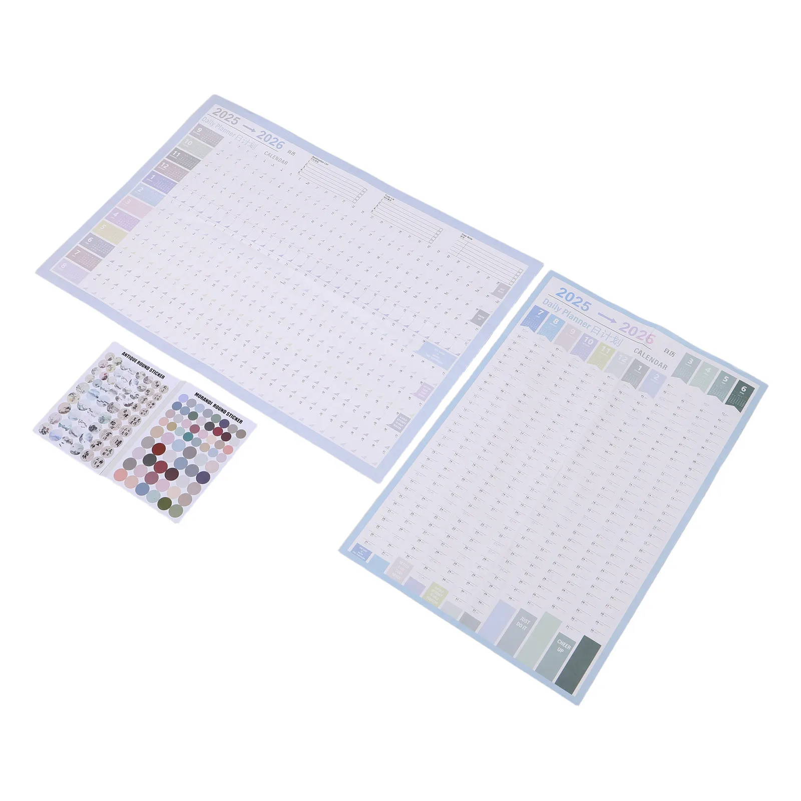 

2Pcs Jumbo 2026 Year Wall Planner Monthly Full Year Calendar for Office Classroom Family Wall Hanging Schedule