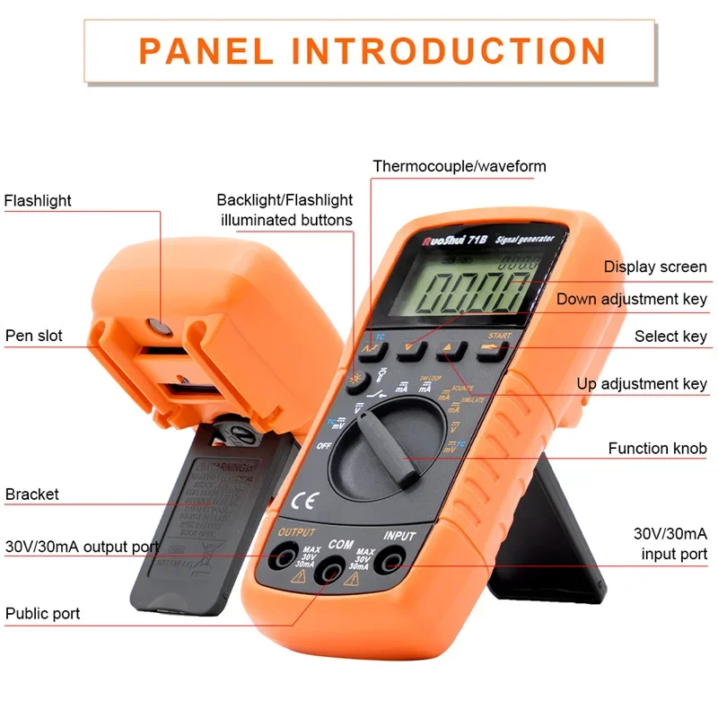 VC71B Signal Generator 4-20ma Current Voltage Analog Signal Source Handheld Process Calibrator Voltage Current Signal Generator