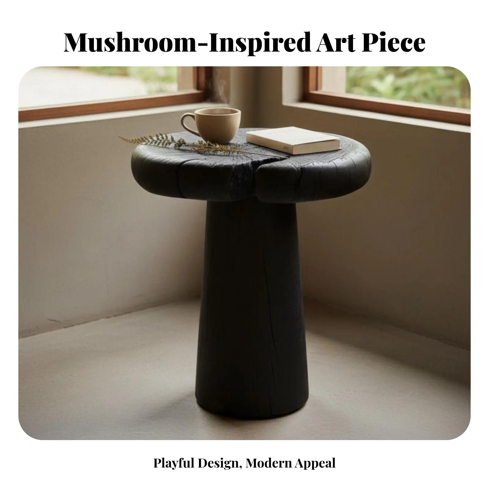 

Стол в форме гриба: натуральный дизайн, текстура дерева, долговечность для владельцев дома