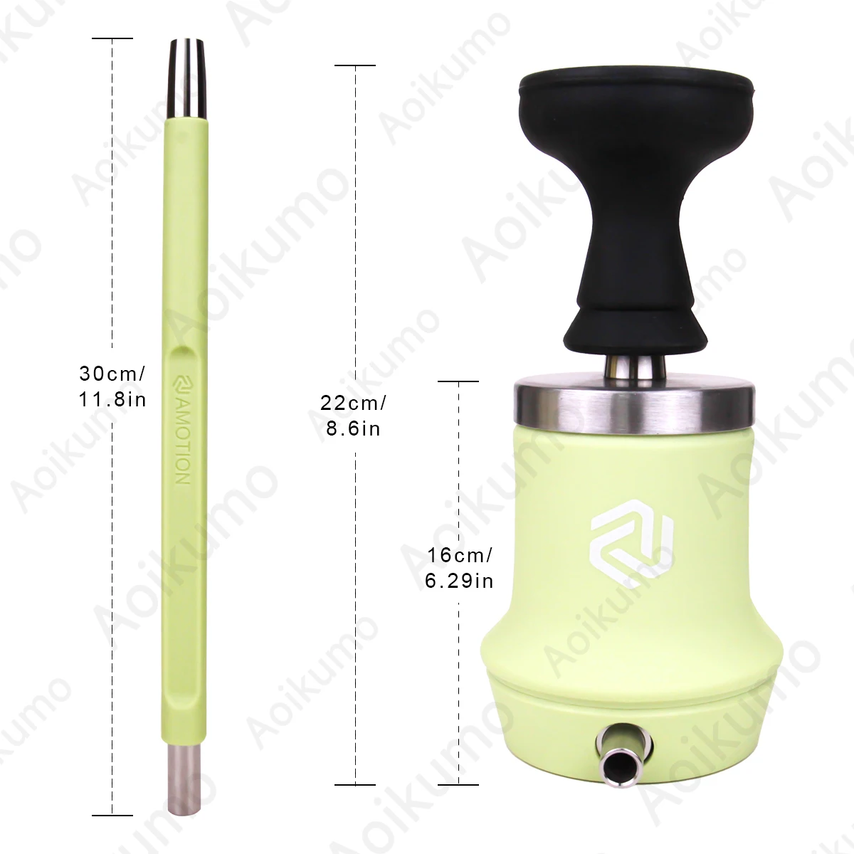 Amotion Roam Mini GPT Travel Shisha Set Convenient to Carry Anti-fouling Easy to Clean   Mobile Shisha Set Accessories Lime Gree