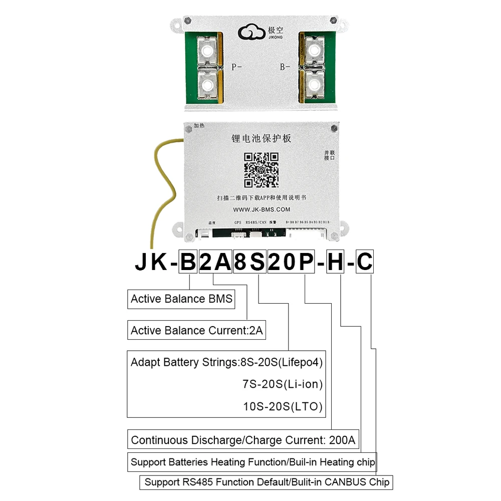 Smart JIKONG BMS Active Balance BMS 3S 4S 5S 6S 7S 8S 12V 24V 300A BMS for Li-ion Lifepo4 Lto Battery Balance Board Bluetooth BT