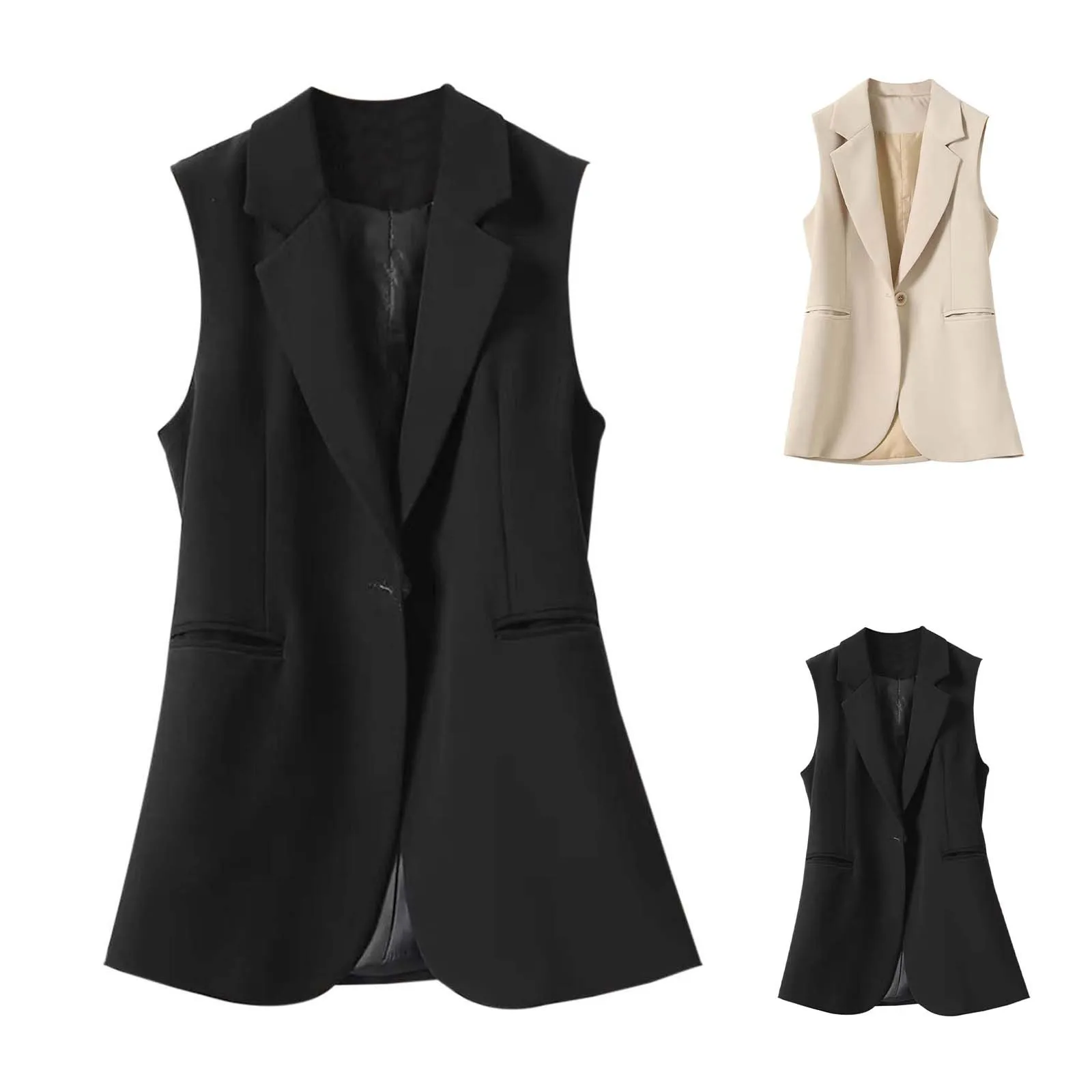 Blazer Rayé à Bouton Unique pour Femme, Nouvelle Mode Coréenne, Gilet Slim, 2024