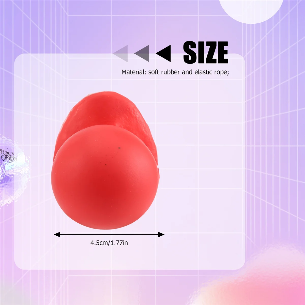 Nariz de palhaço vermelho qualitativa, 3 peças, nariz de palhaço estridente com corda elástica para adultos, acessórios de fantasia de cosplay de Halloween