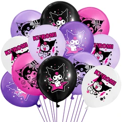 12/6pcs Kuromi Melody Balloon Set Children's Cute Cartoon Happy Birthday Party Decorations Girls Baby Shower Supply Kids Gifts