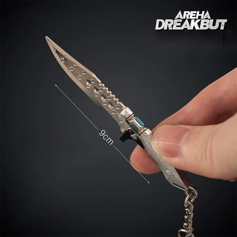 

9cm Arena Breakout Knife Toy Winner Knife Model Metal Uncut Edge Keychain Pendant Military-themed Keychain Men's Accessories