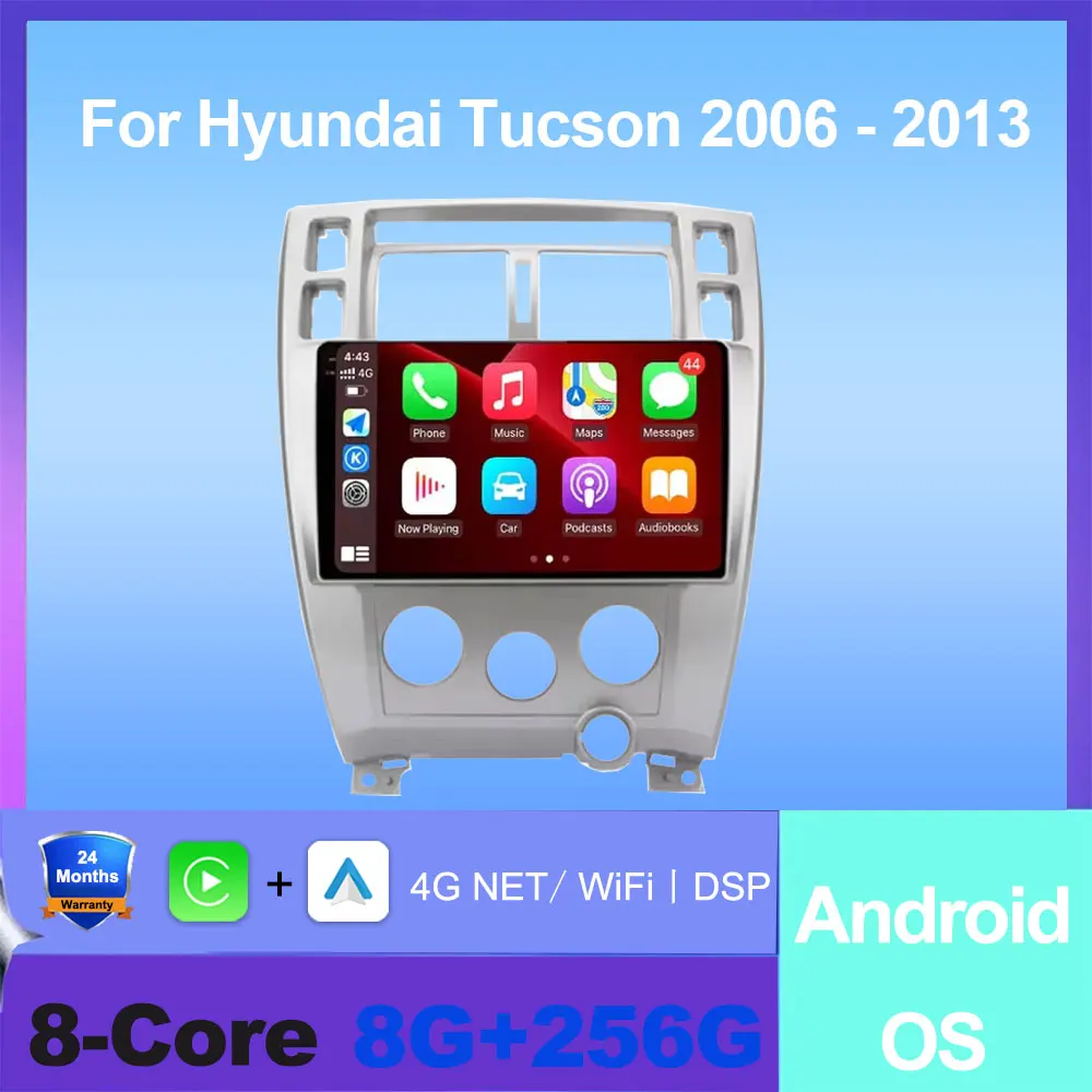 

For Hyundai Tucson 2006 - 2013 Android Auto Radio Car Multimedia Video Player GPS Navigation QLED Screen DSP Wireless Carplay