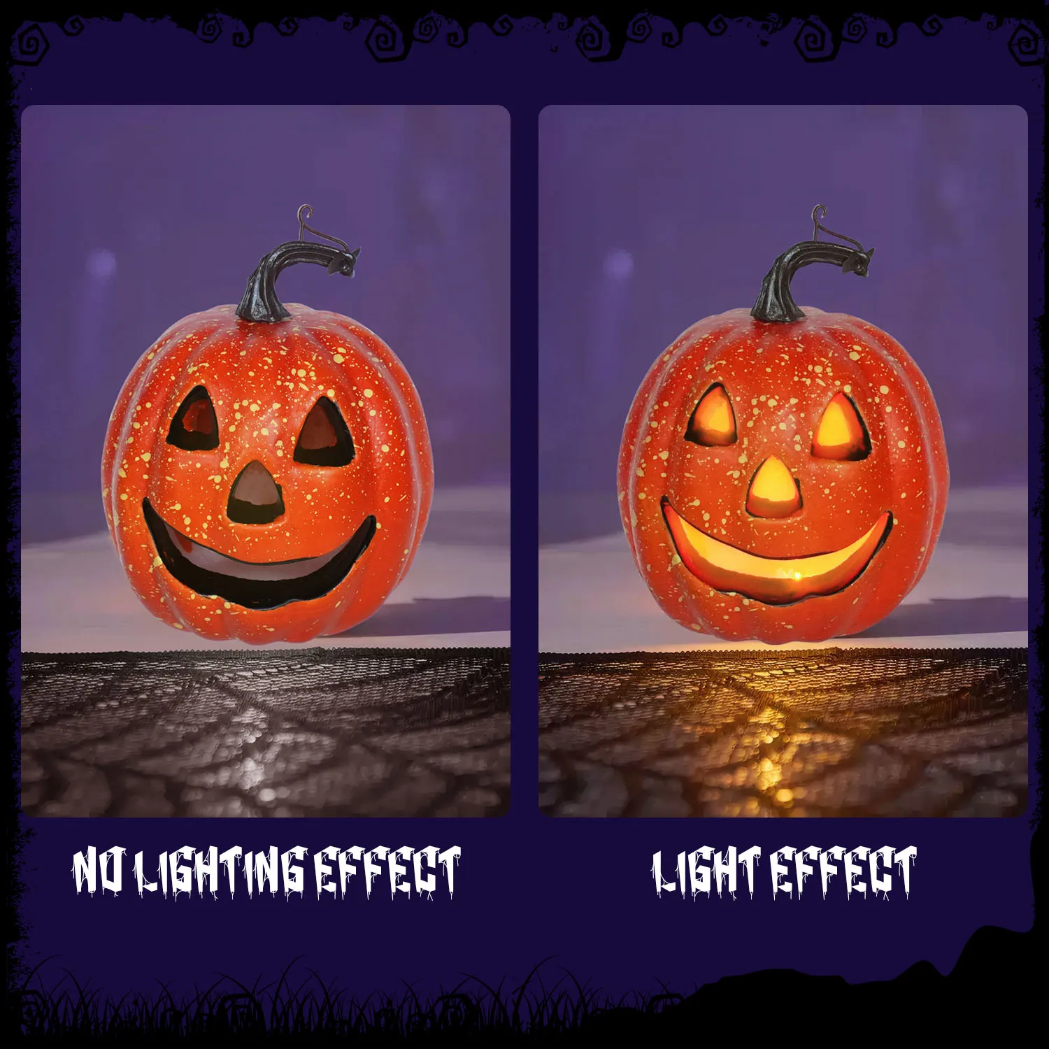 Halloween Glowing Pumpkin Decor LED Triple Layer Light Up Pumpkin Decor Battery Powered Festival Theme Home Party Decorations