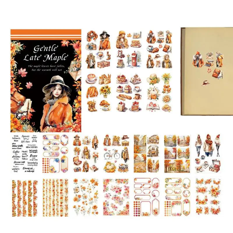 Boek Thema Stickers Vintage Mensen Dagboek Grootboek Sticker Boek Retro Ambachtelijke Sticker Voor Diy Ambachten Waterflessen Telefoonhoesjes