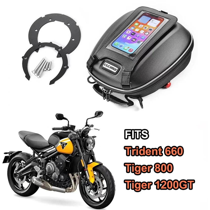 Fuel Tank Bag For Trident 660 Tiger 800 1200GT Motorcycle Travel Luggage Bag Quick Lock Storage Bag Top Case Saddle Bag