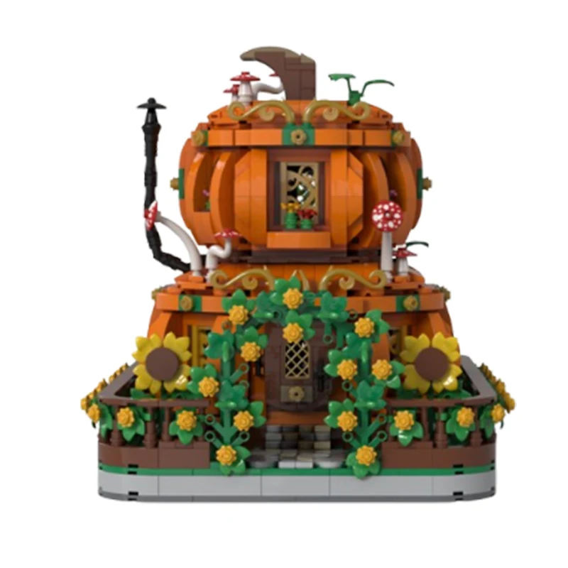 Spot MOC Małe cząstki Halloween Dynia Architektura Seria Dom Montaż i montaż Klocki Puzzle Model zabawki