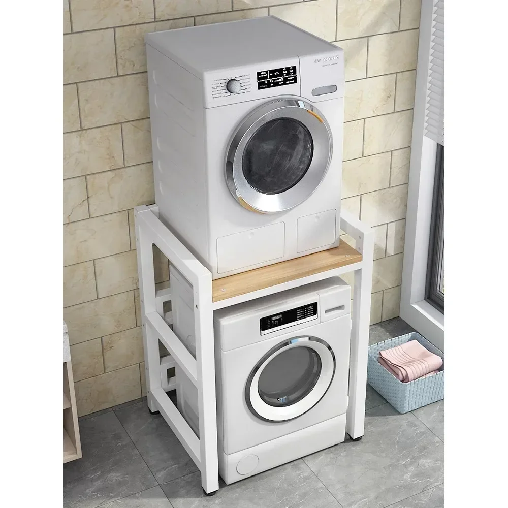 Washing machine storage rack, drum, double-layer floor to ceiling balcony, laundry detergent rack, dryer, dishwasher, stacking image 2