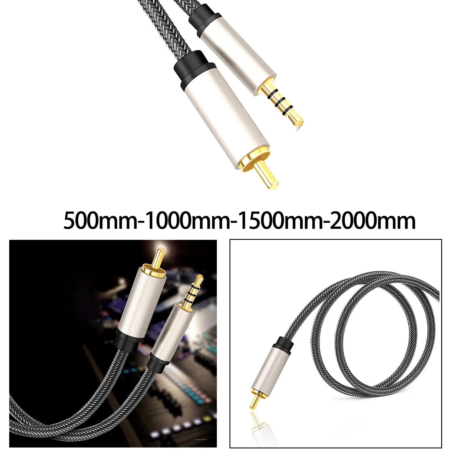 Koncentryczny kabel audio-wideo RCA do 3.5mm Adapter wejściowy z męskiego na męskie przewód koncentryczny kabel do wzmacniacza głośniki domowe