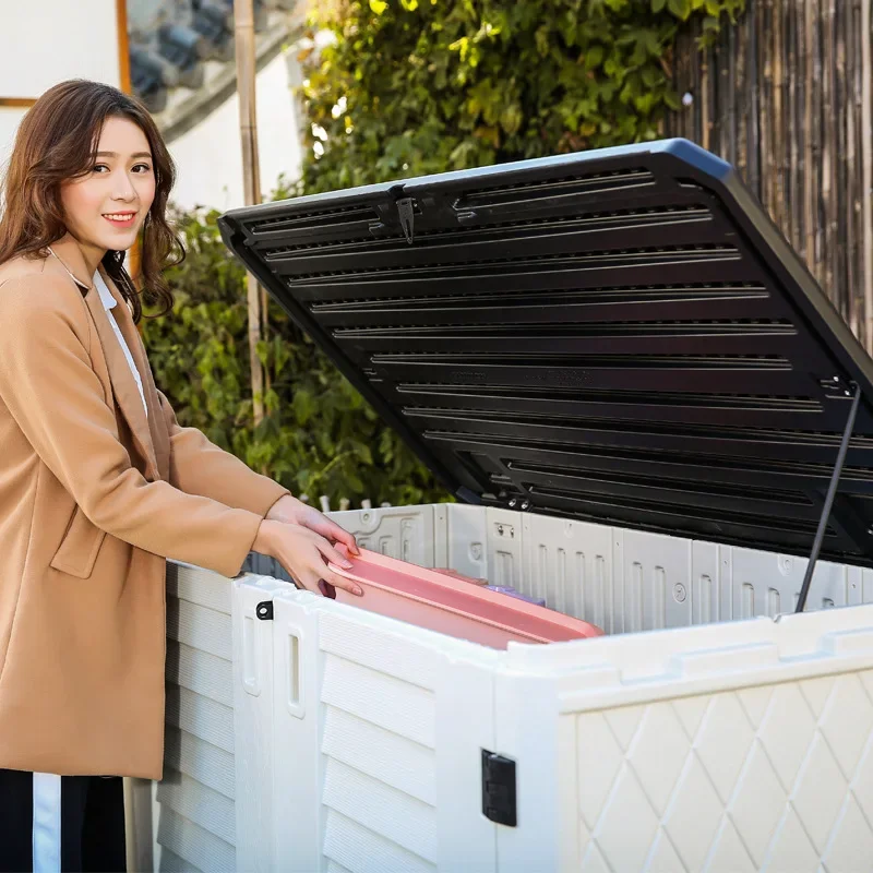 Courtyard Plastic Storage Cabinet Outdoor Waterproof Storage Cabinet Balcony Rainproof Storage Combination Sundry Box