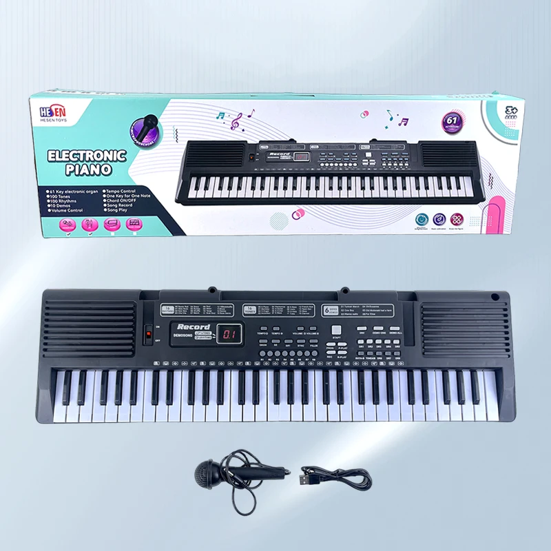 61-Key Kids Electronic Keyboard Piano with Microphone & USB – Portable Educational Musical Instrument for Children Ages 3+