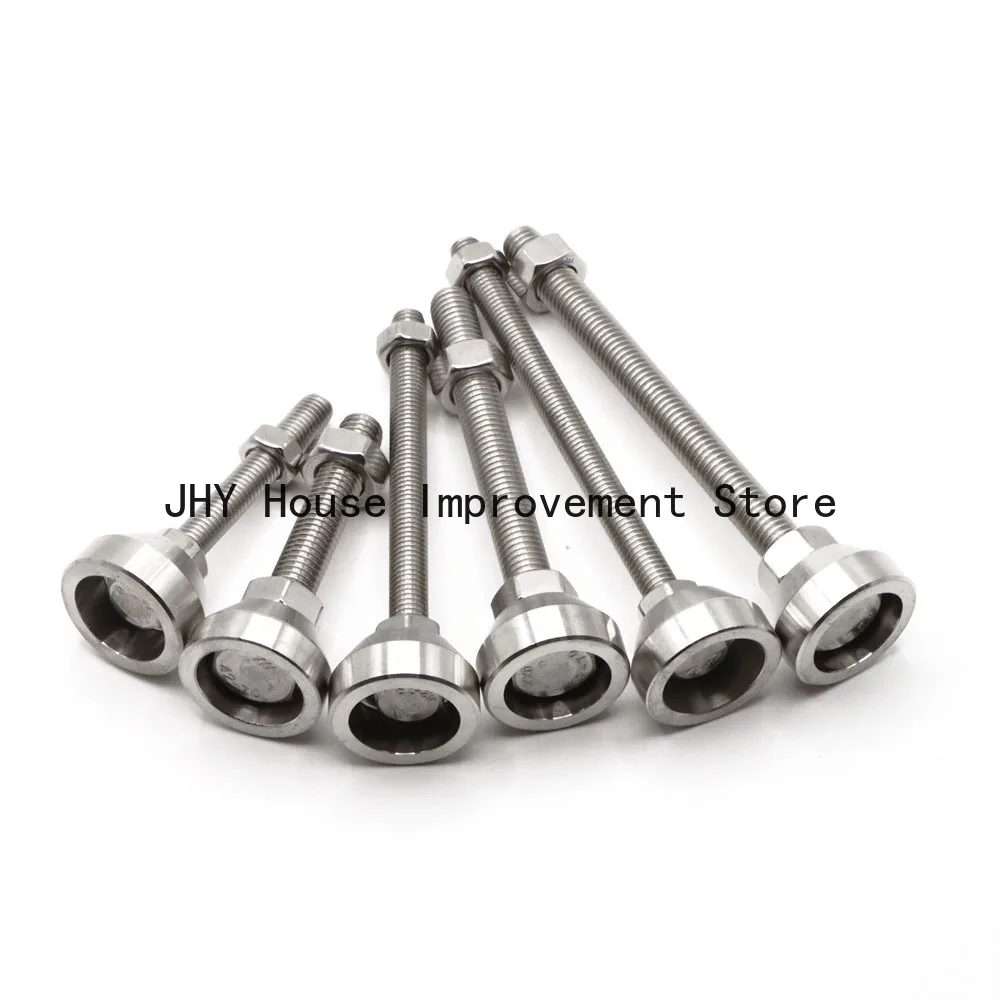 4Pcs Adjustable Feet Cups Dia 30mm 304 Stainless Steel Fixed Machine Feet for Industrial/Furniture Balance Support Legs
