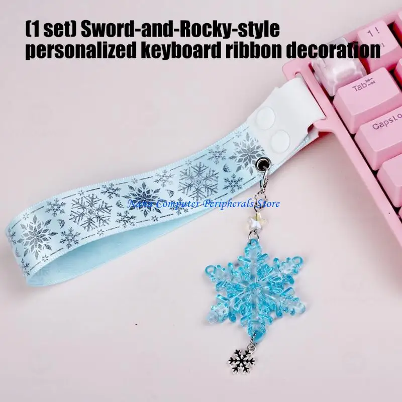 F68C Wuxia Tassels Keyboard Decorative Fabric Strips For Computer Accessories Office Decoration