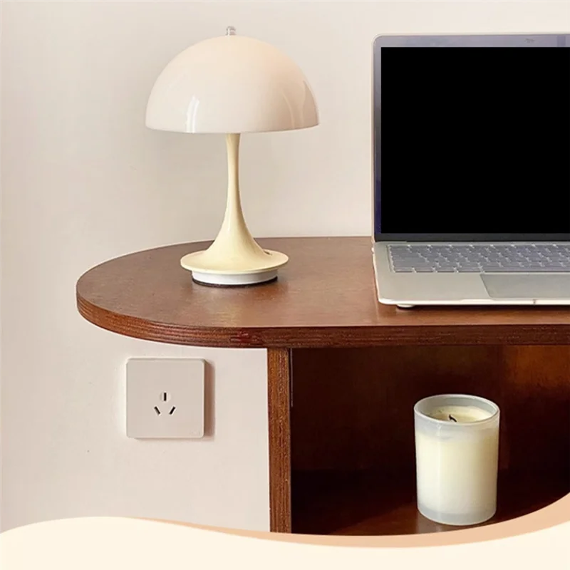 

RALCA-3W LED Mushroom Lamp USB Charging Adjustable Brightness Desk Lamp For Bedroom Atmosphere Decorative Desk Lamp