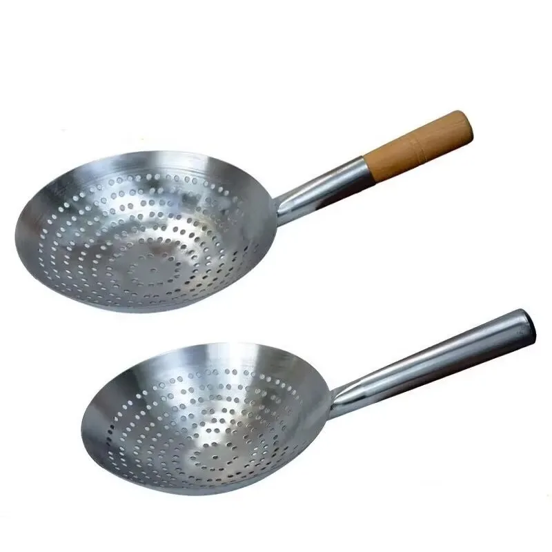 Large Big Thick Stainless Steel Mesh Strainer Colander Handle Cookware Oil Strainer Flour Sifter Colander Kitchen Cooing wok
