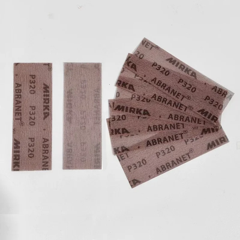 

70-198 мм Mirka Abranet Сетчатый песок Прямоугольная сухая абразивная бумага Автокраска Шпатлевка Шлифовальная сетка Наждачная бумага зернистостью 80-400, флокирование