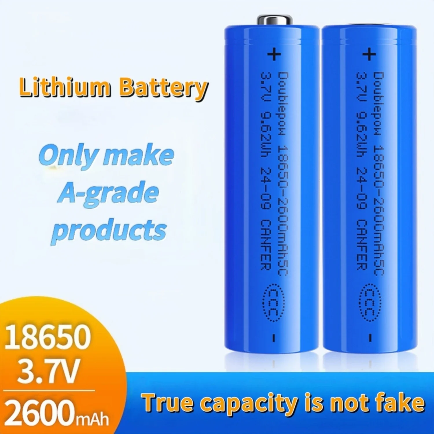 4PCS 18650 แบตเตอรี่ชาร์จ 3.7V 2600mAh 18650 แบตเตอรี่ลิเธียมสําหรับไฟฉายโปรเจคเตอร์ Jukebox Power Bank LED LIGHT