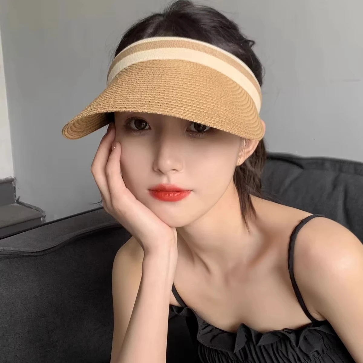 Hat women's summer new style empty top hat versatile Korean version fashionable sun hat high-end sense UV resistant sun hat