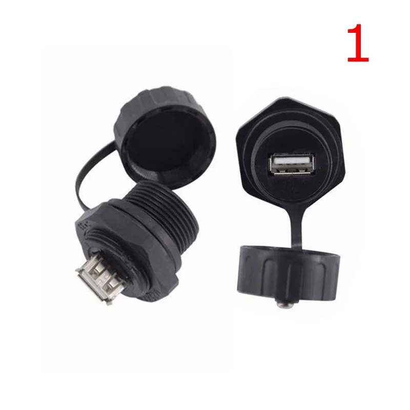 USB 2.0 방수 항공 커넥터 플러그 유형 A 암 소켓 M20 M25 패널 마운트 방수 IP68 연장 케이블 (캡 포함)