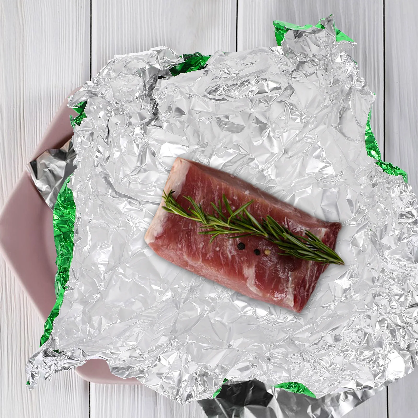 

100pcs Food Packaging Tin Foil Aluminum Foil For Home Kitchen Bbq Outdoor Green Baking Cooking Tool Safe Strong Heat