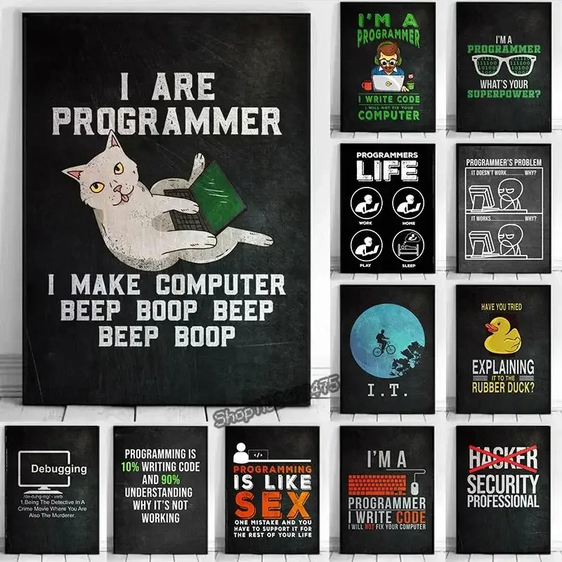 Gamer Zone Funny Programmer Code Quotes Wall Art Canvas Print Hacker Themed Room Decor Poster Birthday Gift for Boys