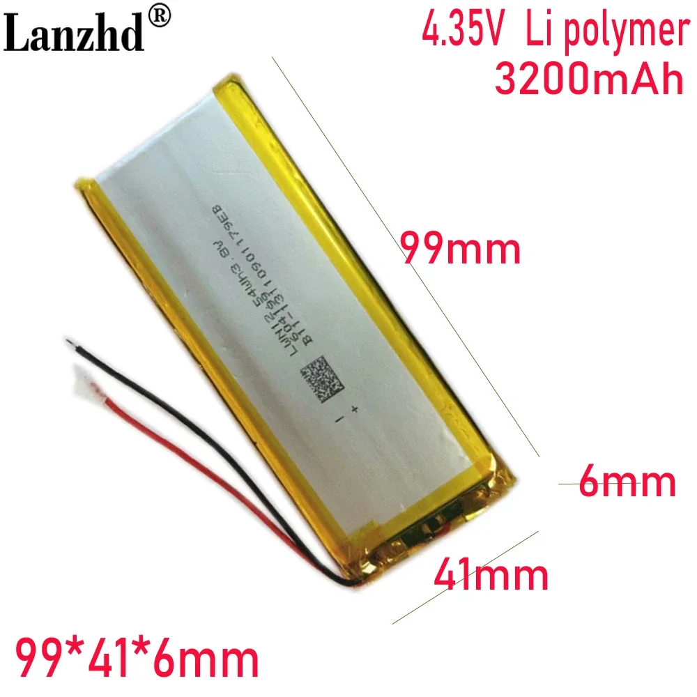 

604199 Li Polymer lithium battery 3200MAH high voltage 4.35V For built-in battery monitoring device