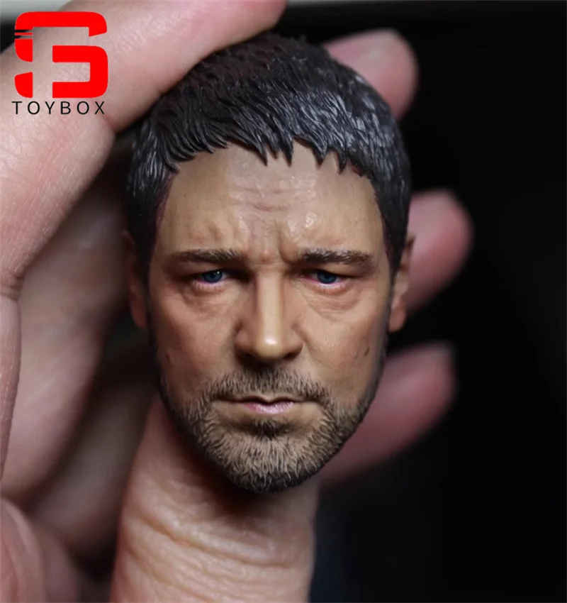 1/6 Scale Russell Ira Crowe Head Sculpt Gladiator Head Carving Model Fit 12 Inch Male Soldier Action Figure Body Dolls