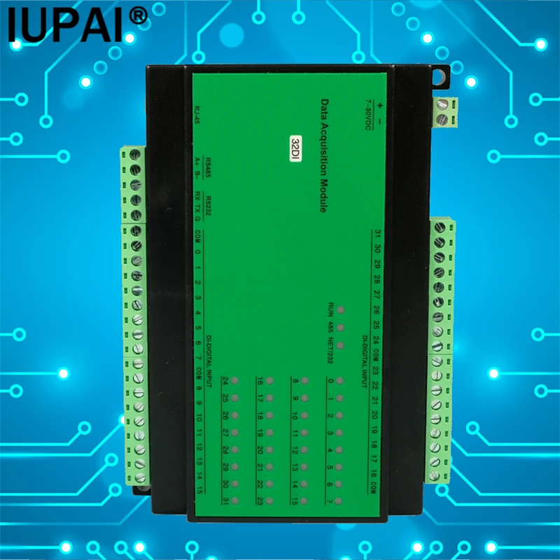 32DI 32-channel Digital Switch Input Button State Information Acquisition Modbus RTU Module RS485 RS232 Industrial Controller