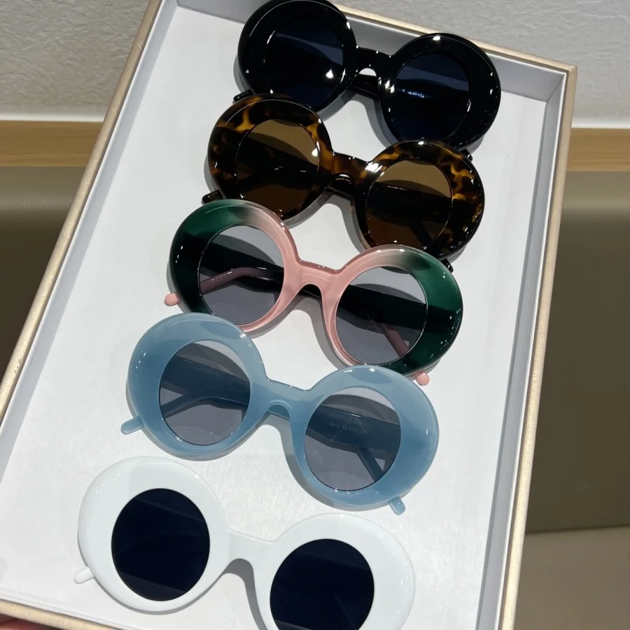 Relen 1Pc 女性と男性のファッションメガネセット、新モデル、ラウンドフレーム、トレンディ、パーソナライズ、スタイリッシュ、ファのための多用途