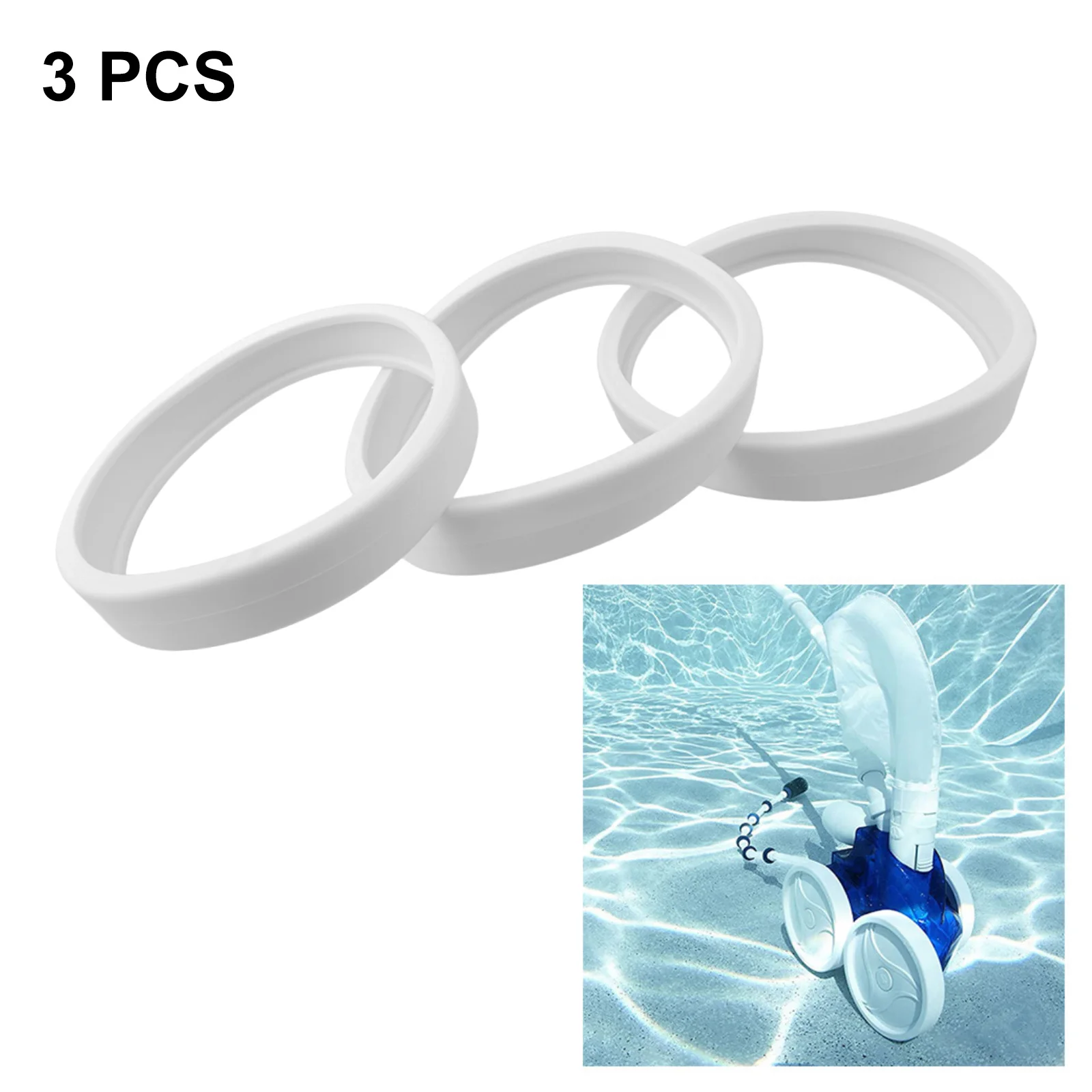 3pcs White Rubber Tires Replacement For For Polaris 180 280 360 380 Pool Cleaner C-10 Refurbished Wheels Swimming Pool Cleaning