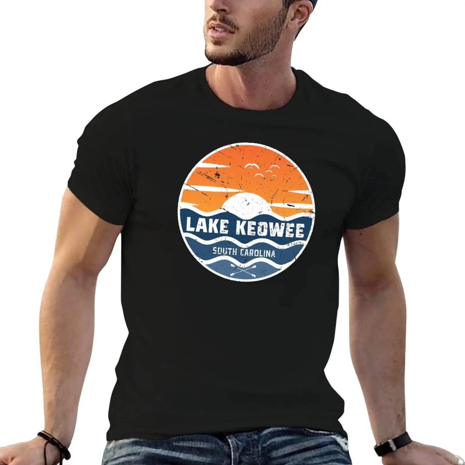 

Lake Keowee T-Shirt oversized graphic t shirt vintage plus size clothes t shirts for men pack