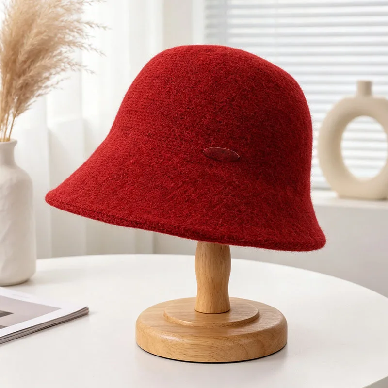 Wool Blend Fisherman Hat for Women Engineered for Thermal Performance and Minimalist Visual Appeal in Autumn and Winter