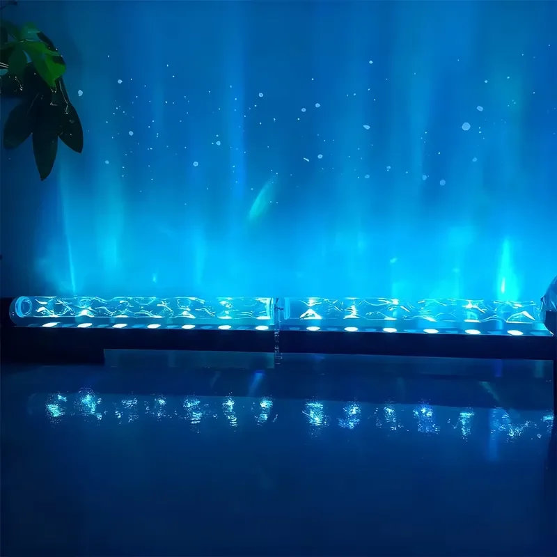 Smart 3D Wall Wash Flame Projection Light Water Ripple Atmosphere Lamp for Living Room Bedroom Bar Decor Background Lighting